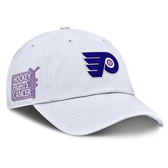 Men's Fanatics White Philadelphia Flyers Authentic Pro Hockey Fights Cancer Adjustable Hat