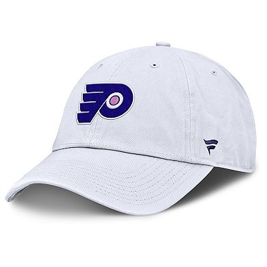 Men's Fanatics White Philadelphia Flyers Authentic Pro Hockey Fights Cancer Adjustable Hat