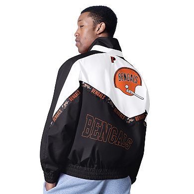 Men's Pro Player White/Black Cincinnati Bengals Tape II Lightweight Full-Zip Jacket