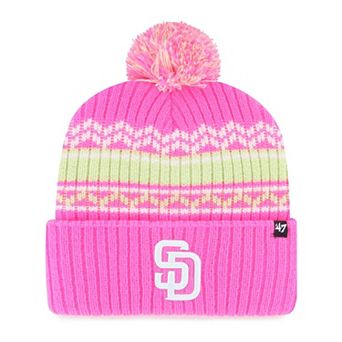Youth '47 Pink San Diego Padres Polar Vortex Cuffed Knit Hat with Pom