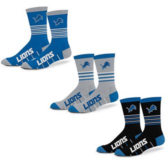 Unisex Starter Detroit Lions Stripe Zones Socks 3 Pack