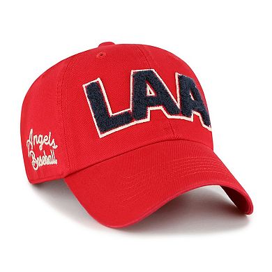 Women's '47 Red Los Angeles Angels Zoey Clean Up Adjustable Hat