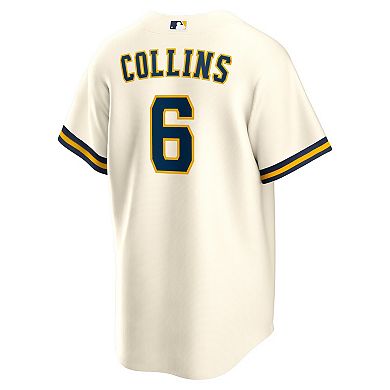 Men's Nike Isaac Collins Cream Milwaukee Brewers Home Replica Jersey