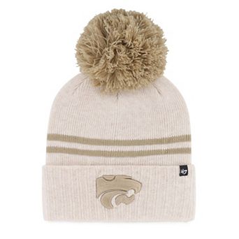 Women's '47 Natural Kansas State Wildcats Core & Inline Latte Cuffed Knit Hat with Pom