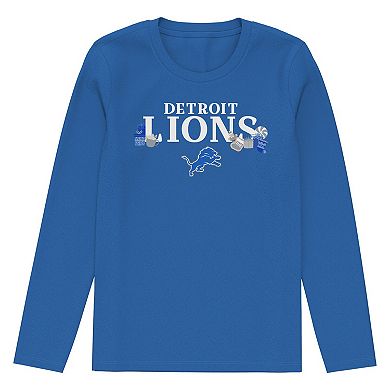 Preschool Outerstuff Blue Detroit Lions Chestnut Holiday Sleep Set