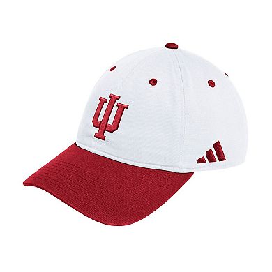 Unisex adidas White/Crimson Indiana Hoosiers Seasonal Baseball Slouch Adjustable Hat