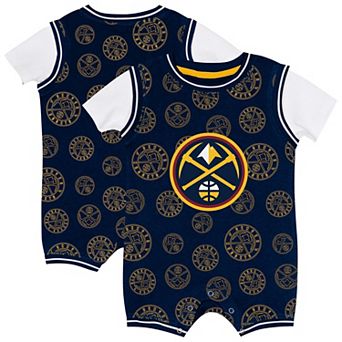 Infant Outerstuff Navy Denver Nuggets Logo Mania Romper