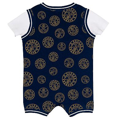 Infant Outerstuff Navy Denver Nuggets Logo Mania Romper