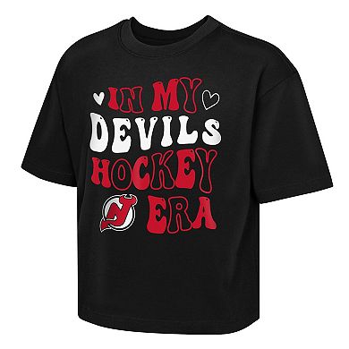 Girls Youth Outerstuff Black New Jersey Devils In My Era Boxy T-Shirt