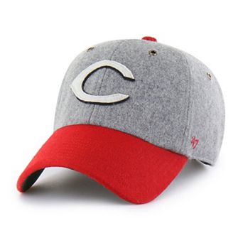 Men's '47 Gray/Red Cincinnati Reds Golden Age Wool Clean Up Adjustable Hat