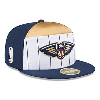 Men's New Era White/Navy New Orleans Pelicans 2025 NBA Tip Off Split Panel 59FIFTY Fitted Hat