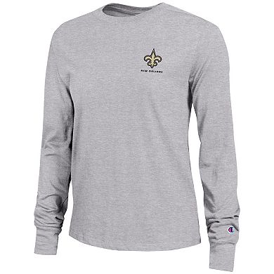 Women's Champion Heather Gray New Orleans Saints Core Long-Sleeve T-Shirt
