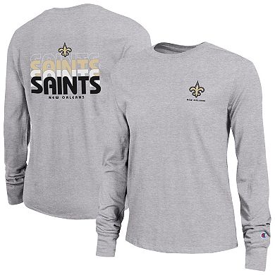 Women's Champion Heather Gray New Orleans Saints Core Long-Sleeve T-Shirt