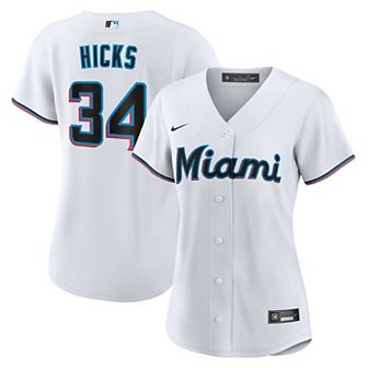Women's Nike Liam Hicks White Miami Marlins Home Replica Jersey