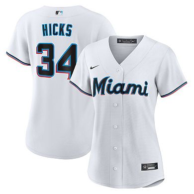 Women's Nike Liam Hicks White Miami Marlins Home Replica Jersey