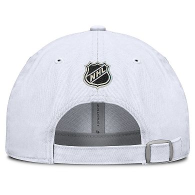 Men's Fanatics White Edmonton Oilers Authentic Pro Hockey Fights Cancer Adjustable Hat