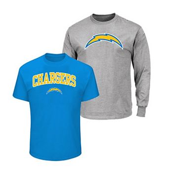 Men's Fanatics Powder Blue/Heather Gray Los Angeles Chargers Big & Tall 2-Pack T-Shirt Set