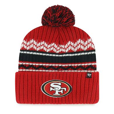 Youth '47 Scarlet San Francisco 49ers Polar Vortex Cuffed Knit Hat with Pom
