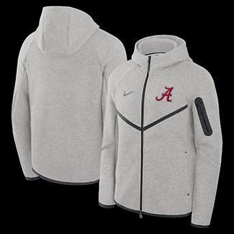 Men's Nike Gray Alabama Crimson Tide Tech Fleece Full-Zip Windrunner Hoodie