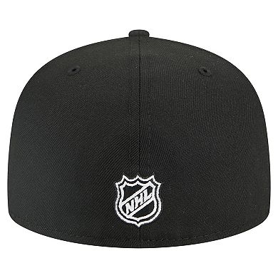 Men's New Era Black New Jersey Devils Faded Lines 59FIFTY Fitted Hat