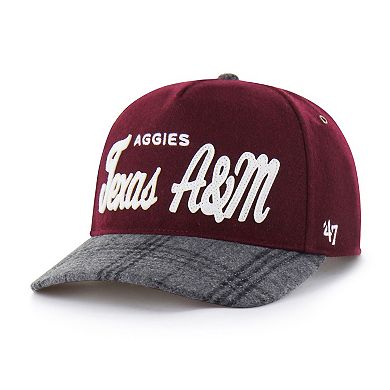 Unisex '47 Maroon Texas A&M Aggies Windowpane Plaid Collection Hitch Adjustable Hat