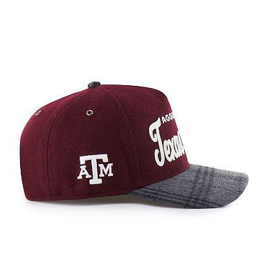 Unisex '47 Maroon Texas A&M Aggies Windowpane Plaid Collection Hitch Adjustable Hat