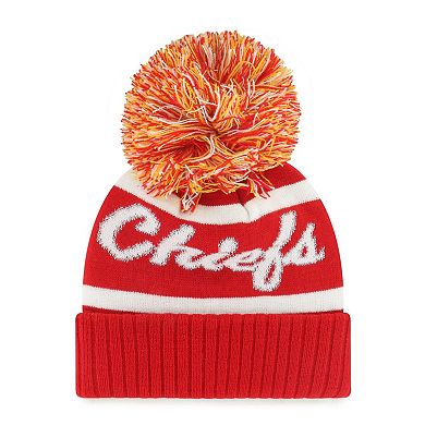 Women's '47 Red Kansas City Chiefs Spirited Cuffed Knit Hat with Pom