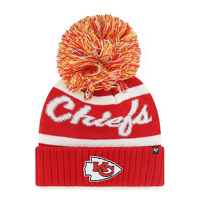 Women's '47 Red Kansas City Chiefs Spirited Cuffed Knit Hat with Pom