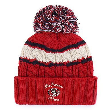 Women's '47 Scarlet San Francisco 49ers Emma Cuffed Knit Hat with Pom