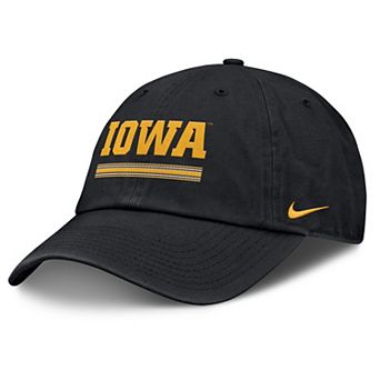 Men's Nike Black Iowa Hawkeyes Club Campus Adjustable Hat