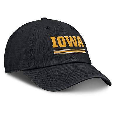 Men's Nike Black Iowa Hawkeyes Club Campus Adjustable Hat