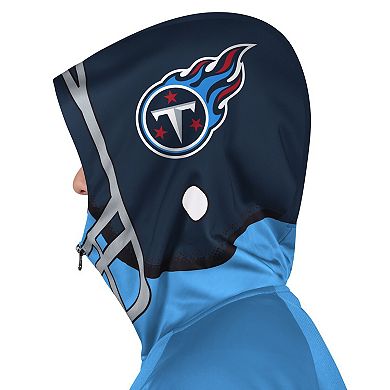 Men's Pro Player Light Blue/Navy Tennessee Titans Helmet Full-Zip Hooded Track Jacket