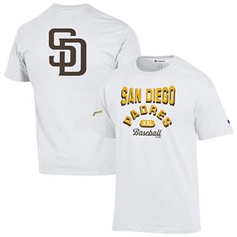 Men's Champion White San Diego Padres 3-Hit Jersey T-Shirt