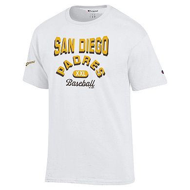 Men's Champion White San Diego Padres 3-Hit Jersey T-Shirt