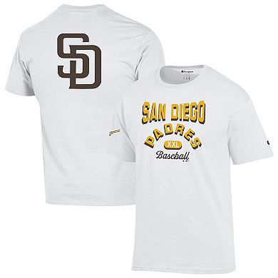 Men's Champion White San Diego Padres 3-Hit Jersey T-Shirt