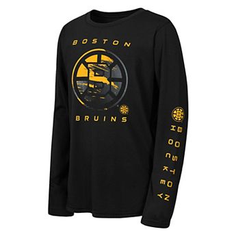 Youth Outerstuff Black Boston Bruins Seize the Win Long Sleeve T-Shirt