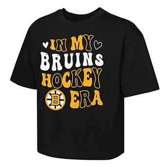Girls Youth Outerstuff Black Boston Bruins In My Era Boxy T-Shirt