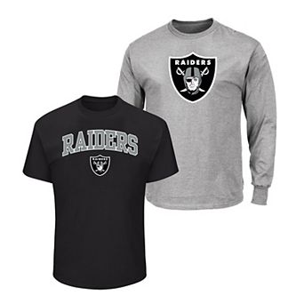 Men's Fanatics Black/Heather Gray Las Vegas Raiders Big & Tall 2-Pack T-Shirt Set