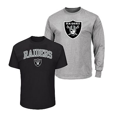 Men's Fanatics Black/Heather Gray Las Vegas Raiders Big & Tall 2-Pack T-Shirt Set