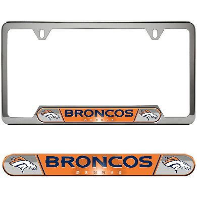 Logo Brands Denver Broncos Embossed License Plate Frame