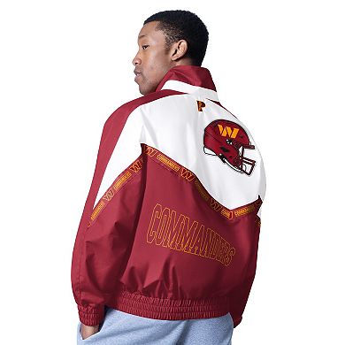 Men's Pro Player White/Burgundy Washington Commanders Tape II Lightweight Full-Zip Jacket
