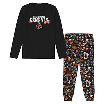 Preschool Outerstuff Black Cincinnati Bengals Chestnut Holiday Sleep Set
