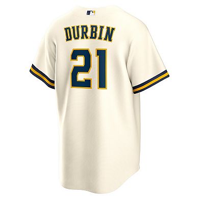Men's Nike Caleb Durbin Cream Milwaukee Brewers Home Replica Jersey