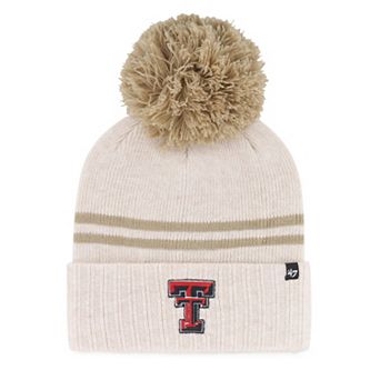 Women's '47 Natural Texas Tech Red Raiders Core & Inline Latte Cuffed Knit Hat with Pom