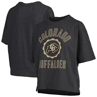 Women's Pressbox Black Colorado Buffaloes Motley Crew Bishop Waist Length Oversized T-Shirt