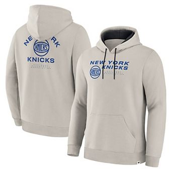 Men's Fanatics Off White New York Knicks Crossover Collection Blocked Shot Premium Pullover Hoodie