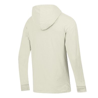 Men's ComfortWash Cream Ohio State Buckeyes Long Sleeve Hooded T-Shirt