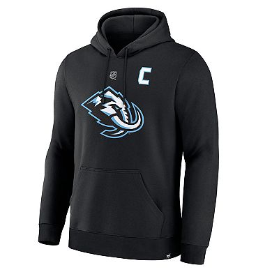 Men's Fanatics Clayton Keller Black Utah Mammoth Authentic Stack Name & Number Hoodie