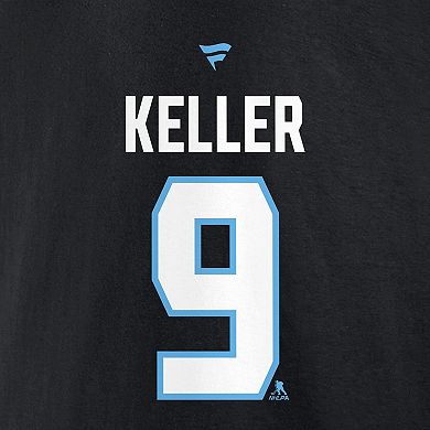 Men's Fanatics Clayton Keller Black Utah Mammoth Authentic Stack Name & Number Hoodie