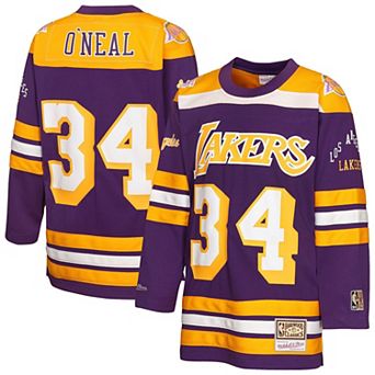 Youth Mitchell & Ness Shaquille O'Neal Purple Los Angeles Lakers Maxxed Out 2.0 Fashion Hockey Jersey